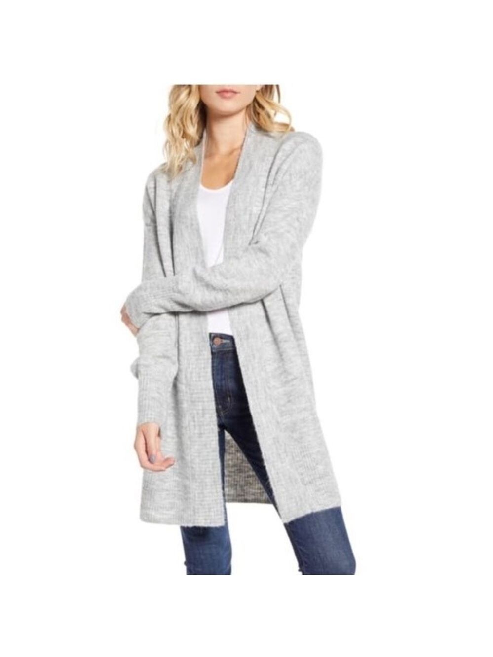 Chelsea28 Open Front Long Cardigan